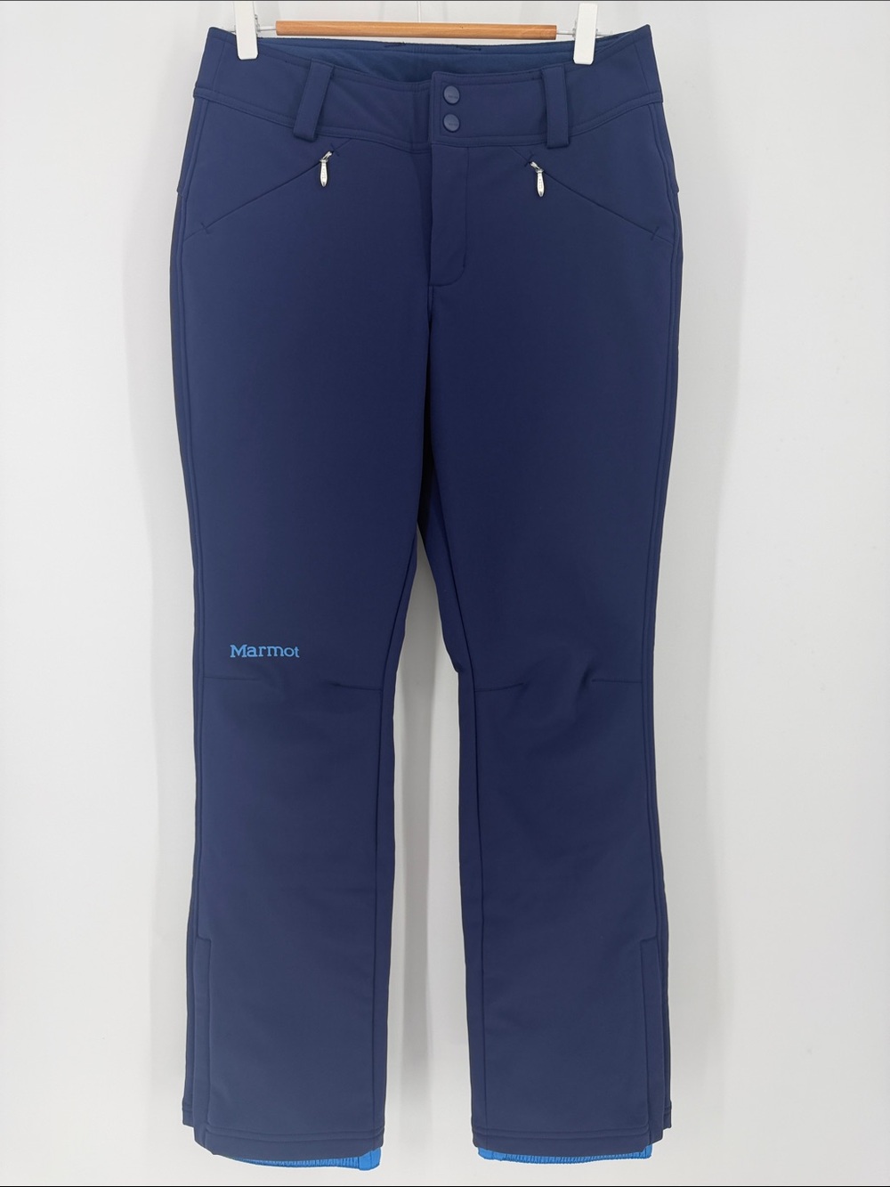 Marmot Kate Pants Women M Navy Blue Softshell Ski Snowboard Waterproof Winter